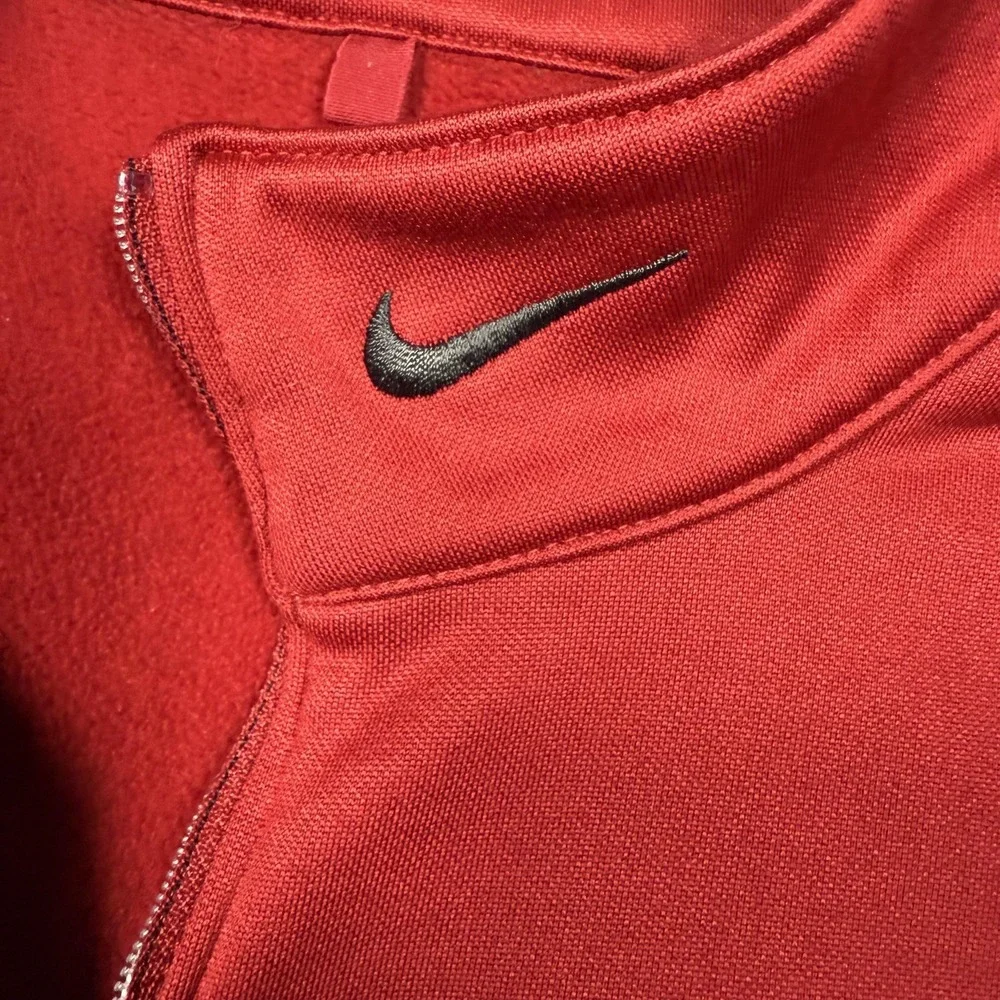 Nike‎ Golf Pullover Mens XL Red Therma-FIT 1/4 Zip Fleece Performance Outdoor